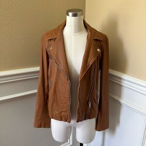 Madewell cognac leather jacket - small